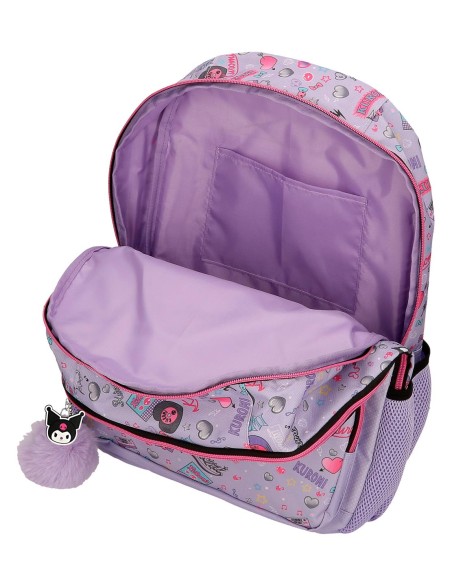 MOCHILA ADAP. 44CM 2C. C/CARRO. KUROMI RETROPOP